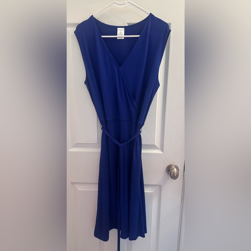 Serra Blue Wrap Dress size size XL - Picture 3 of 7